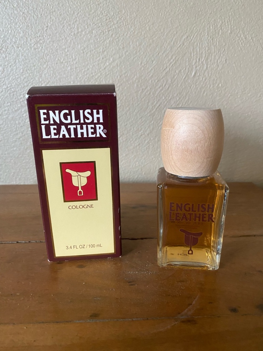 English Leather Cologne - Burgundy and Cream Box
